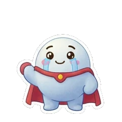 Snow creature wearing a cape running with LET'S GO text. Snowy Buddy Adventures sticker for expressive chats and social replies.