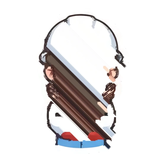 Male worker crossing arms to say no Hard Hat Heroes sticker for expressive chats and social replies.