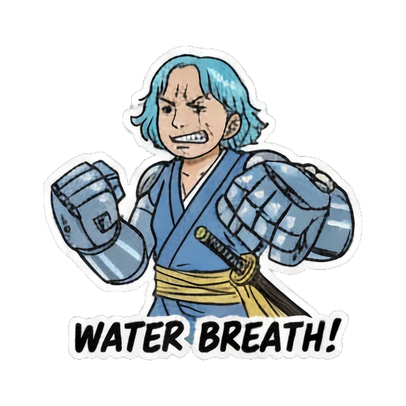 hero accepting challenge Anime Adventure Crew sticker for expressive chats and social replies.