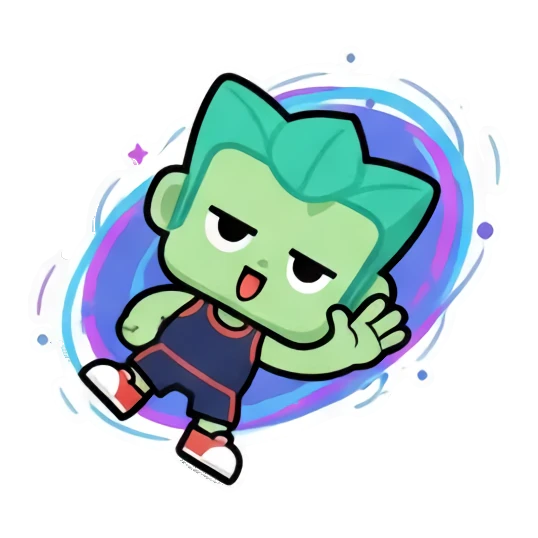 可爱角色表情丰富 Chibi Green Boy Expressive Stickers sticker for expressive chats and social replies.