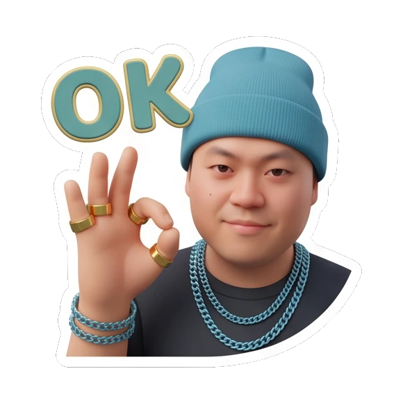 潮男比OK手势 Modern Guy Daily Vibes sticker for expressive chats and social replies.