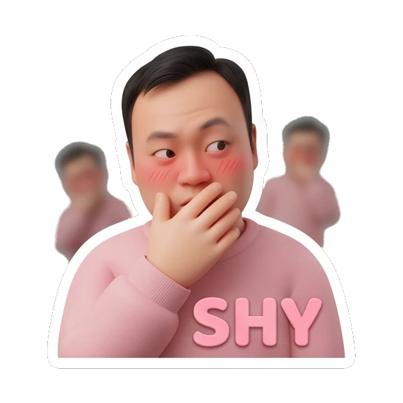 害羞脸红遮脸 Modern Guy Daily Vibes sticker for expressive chats and social replies.