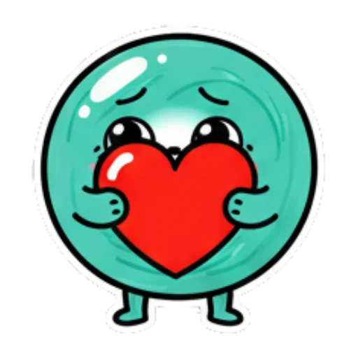 双手捧着爱心表达爱意 Teal Blob Expressive Stickers sticker for expressive chats and social replies.