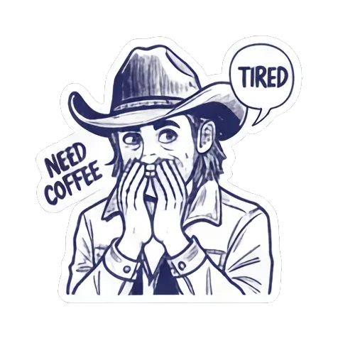 牛仔害羞BLUSH表情 Cowboy Expressive Stickers sticker for expressive chats and social replies.