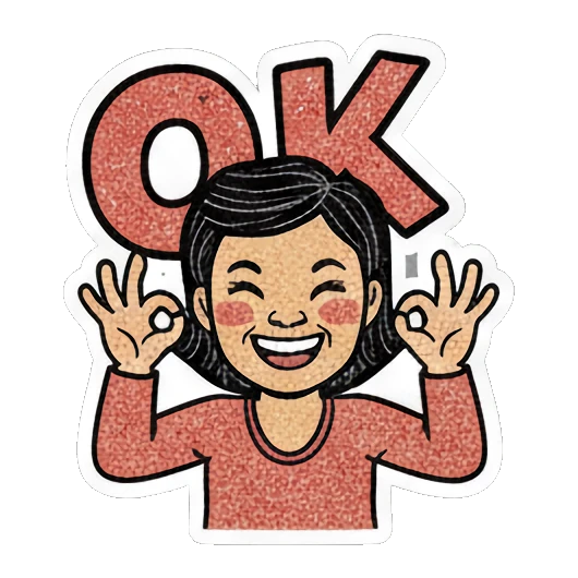 妈妈比出OK手势 Cheerful Mom Daily Life sticker for expressive chats and social replies.