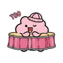 认真看乐谱练习 Pinky Music Jam sticker for expressive chats and social replies.