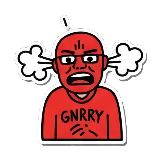 crying under a cloud Bald Guy Pop Art Vibes sticker for expressive chats and social replies.