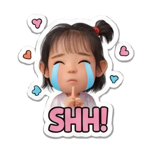 小女孩安静嘘声 Little Girl Daily Vibes sticker for expressive chats and social replies.