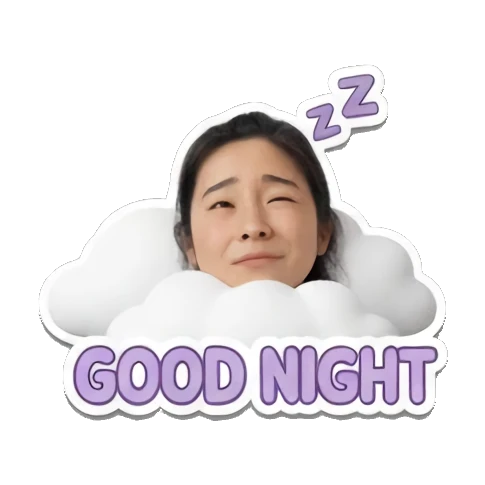 睡觉休息GOOD NIGHT Daily Life of a Cheerful Girl sticker for expressive chats and social replies.
