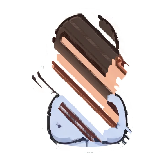 Bearded man looking annoyed with arms crossed Cheerful Bearded Office Guy sticker for expressive chats and social replies.