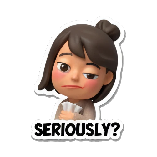 无语的表情 Cute Daily Life Girl sticker for expressive chats and social replies.