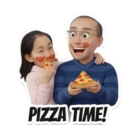 带有英文文字的贴纸 Dad and Daughter Adventures sticker for expressive chats and social replies.