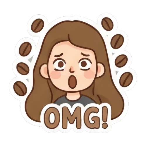 Cute girl surprised OMG Girl's Daily Moods sticker for expressive chats and social replies.