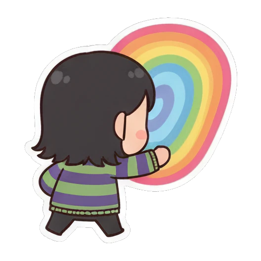 满足微笑 Chibi Girl's Daily Moods sticker for expressive chats and social replies.
