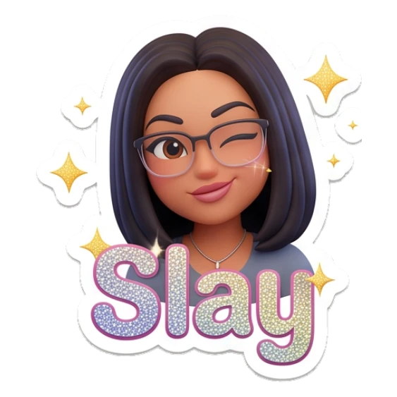 Girl winking with a playful expression and text Slay Modern Girl Daily Vibes sticker for expressive chats and social replies.
