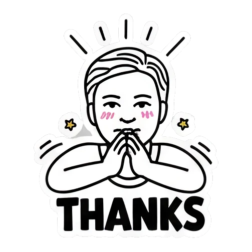 双手合十表示感谢 Keith Haring Style Boy sticker for expressive chats and social replies.