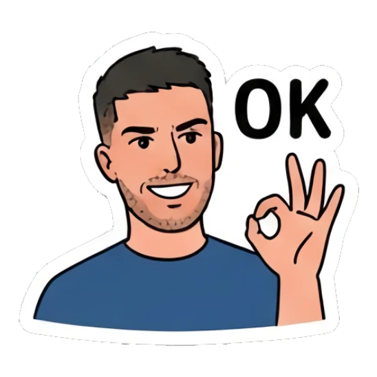 Man making OK gesture with hand, smiling Couple Daily Vibes sticker for expressive chats and social replies.