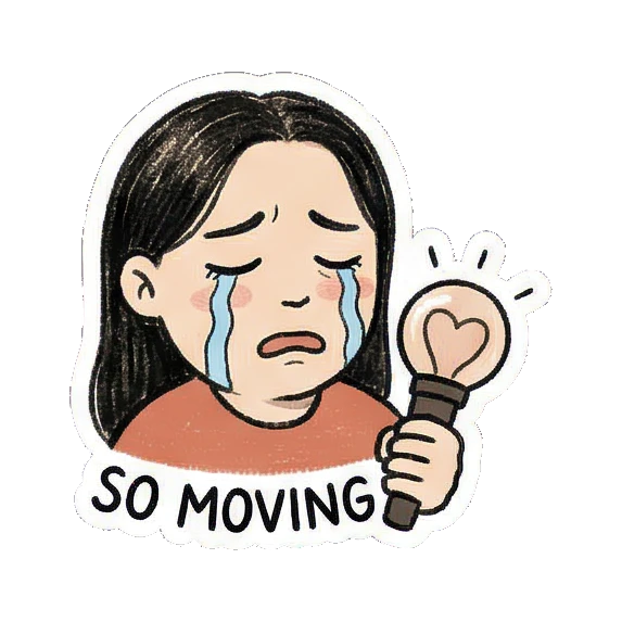 哭泣女孩SO MOVING Fandom Girl's Daily Vibes sticker for expressive chats and social replies.