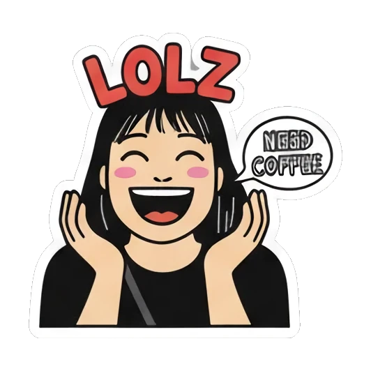 大笑咖啡女孩 Girl's Daily Moods sticker for expressive chats and social replies.
