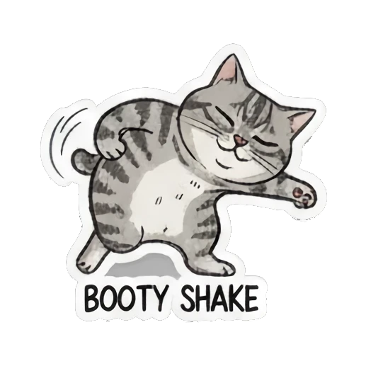cat with funny dance fail Dancing Tabby Vibes sticker for expressive chats and social replies.
