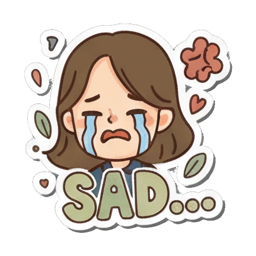 悲伤女孩流泪说SAD... Vibrant Girl's Daily sticker for expressive chats and social replies.