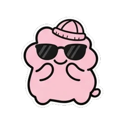 嚎啕大哭的团子 Pink Blob Buddies sticker for expressive chats and social replies.