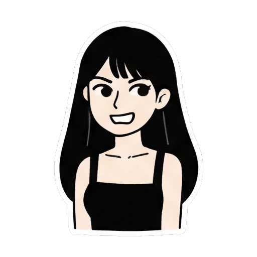 Girl smiling confidently Daily Life of a Cool Girl sticker for expressive chats and social replies.