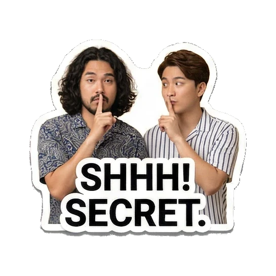 两人做嘘声手势 Dynamic Duo Daily Vibes sticker for expressive chats and social replies.