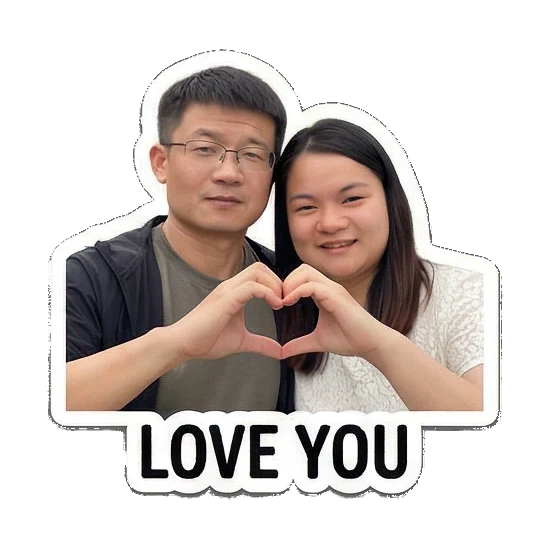 couple making heart shape Sweet Couple Moments sticker for expressive chats and social replies.