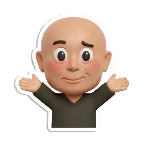 愤怒冒烟表情 Baldy Buddy Daily Vibes sticker for expressive chats and social replies.