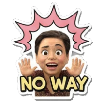 Middle-aged woman surprised with NO WAY text Cheerful Middle-Aged Woman Expressions sticker for expressive chats and social replies.