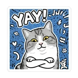 猫咪欢呼YAY Kitty's Meme Reactions sticker for expressive chats and social replies.