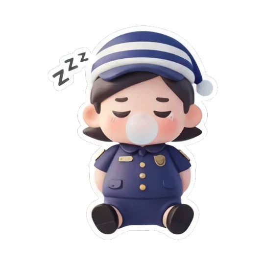 女警官吃面条 Chibi Officer's Daily Life sticker for expressive chats and social replies.