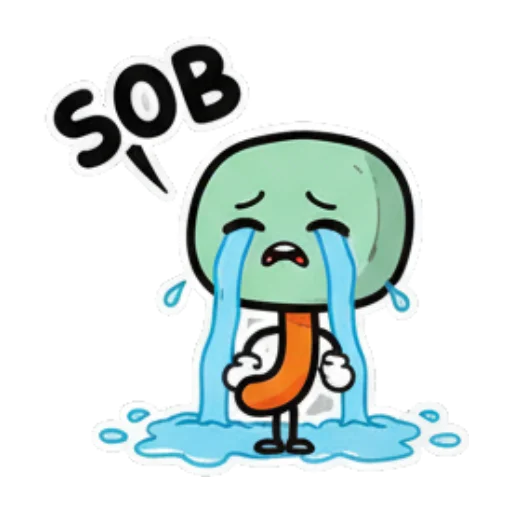 泪流满面 Expressive Green Blob sticker for expressive chats and social replies.
