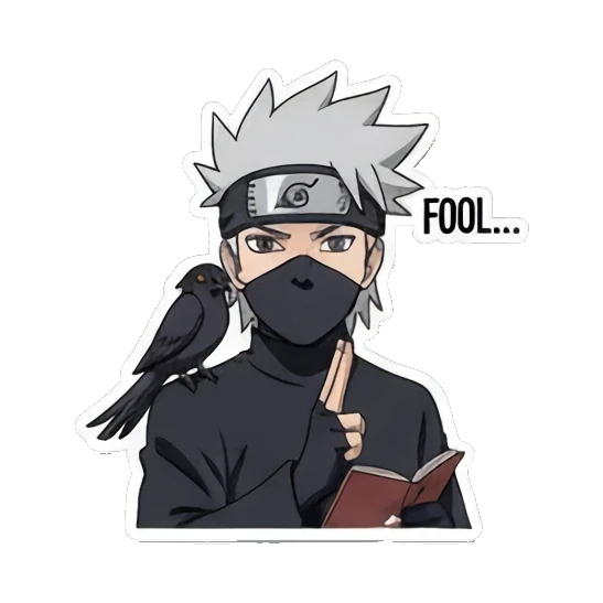 Kakashi reading book Ninja World Expressions sticker for expressive chats and social replies.