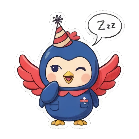 打瞌睡的小鸟 Blue Birdie Moods sticker for expressive chats and social replies.