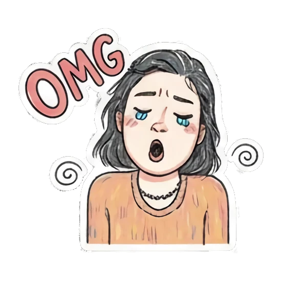 bored girl looking tired Daily Life of a Playful Girl sticker for expressive chats and social replies.