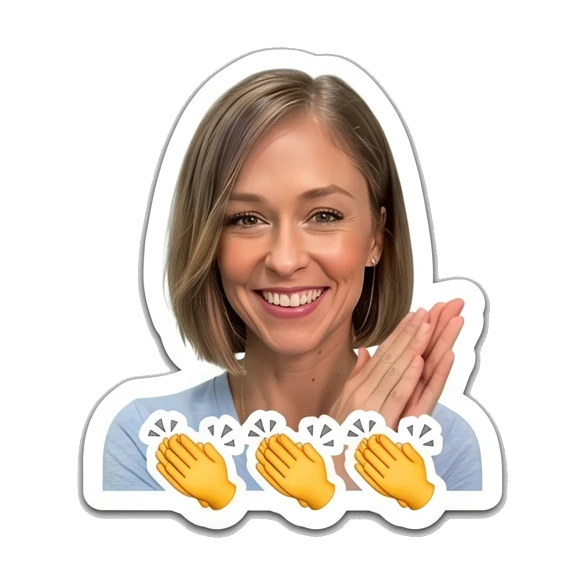 Woman clapping hands with applause emojis with text 'clap' Daily Life of a Modern Woman sticker for expressive chats and social replies.