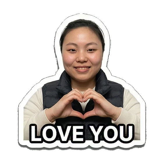 Girl forming heart with hands Hip-hop Girl Daily Vibes sticker for expressive chats and social replies.