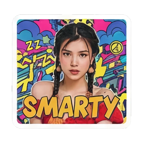 真人形象贴纸 Retro Vibe Girl Express sticker for expressive chats and social replies.