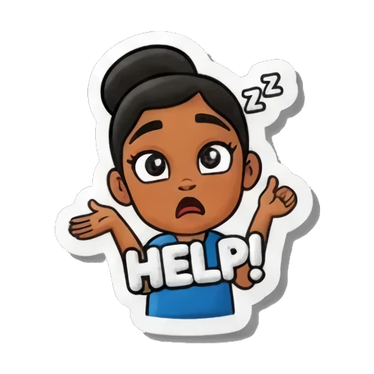 frustrated gesture Playful Girl Expressions sticker for expressive chats and social replies.