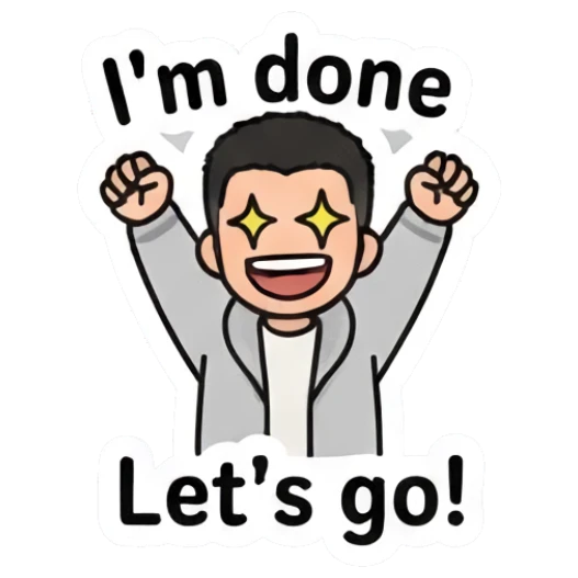 Boy cheering with star eyes, saying Let's go. Casual Boy Daily Vibes sticker for expressive chats and social replies.