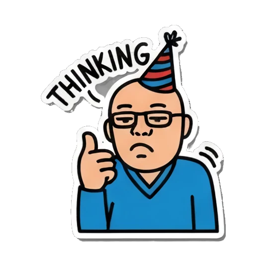 party celebration Bald Guy Pop Art Vibes sticker for expressive chats and social replies.