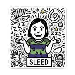Tired girl saying 'TIRED' Doodle Girl's Mood Swings sticker for expressive chats and social replies.