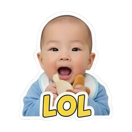 大笑的宝宝说LOL Little Baby Expressions sticker for expressive chats and social replies.
