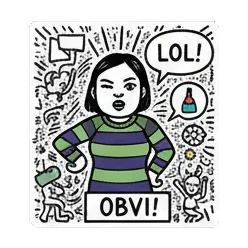 Frustrated girl 'FRSTAGH!' Doodle Girl's Mood Swings sticker for expressive chats and social replies.