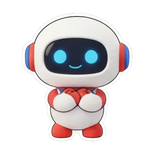 机器人抱胸思考 Little Tech Buddy sticker for expressive chats and social replies.