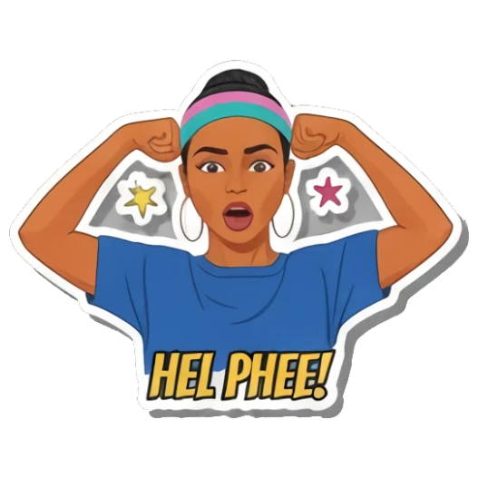 搞笑表情包 Trendy Girl's Pop Art Moods sticker for expressive chats and social replies.