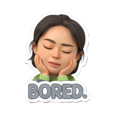 生动活泼，让聊天充满乐趣 Cute Girl's Daily Moods sticker for expressive chats and social replies.
