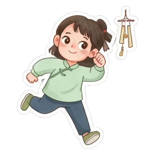 盘腿冥想的平静状态 Zen Girl Daily Life sticker for expressive chats and social replies.